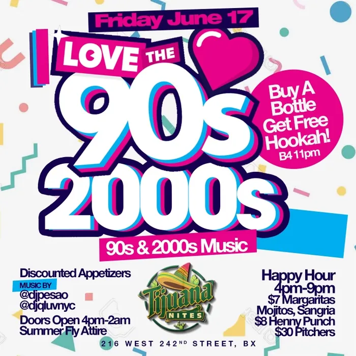 Love the 90s and 2000s event flyer